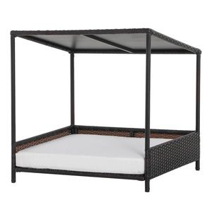 PawHut Rattan Pet Bed with Cushion